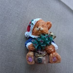 Small Christmas‎ Santa Bear Pin Brooch